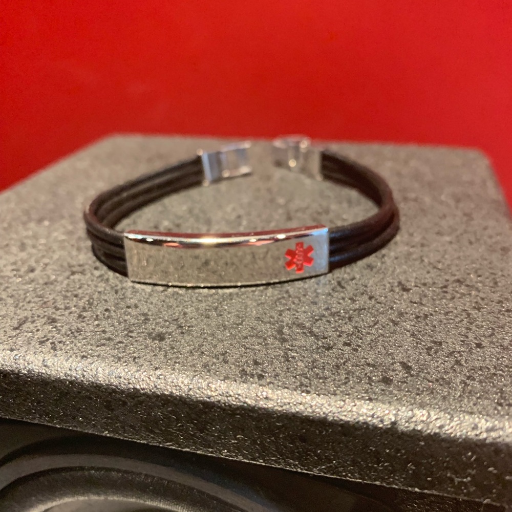 Med Alert leather bracelet